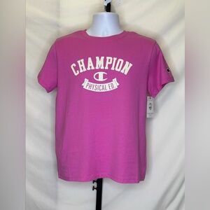 Pink Champion Classic Tee With Chest Logo NWT
